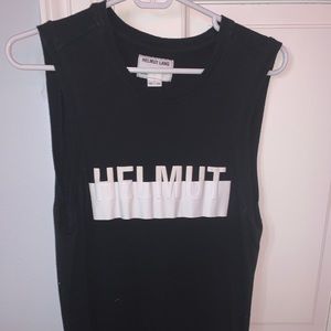 Helmut Lang Short Sleeve Tank Top Black/ White XS